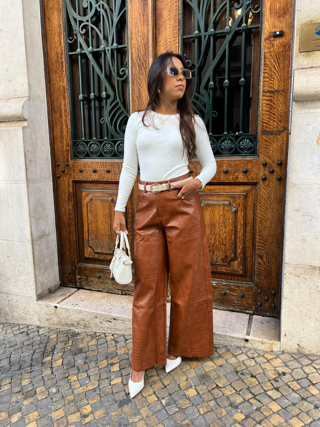 Calça Croco Wide Leg 🤎