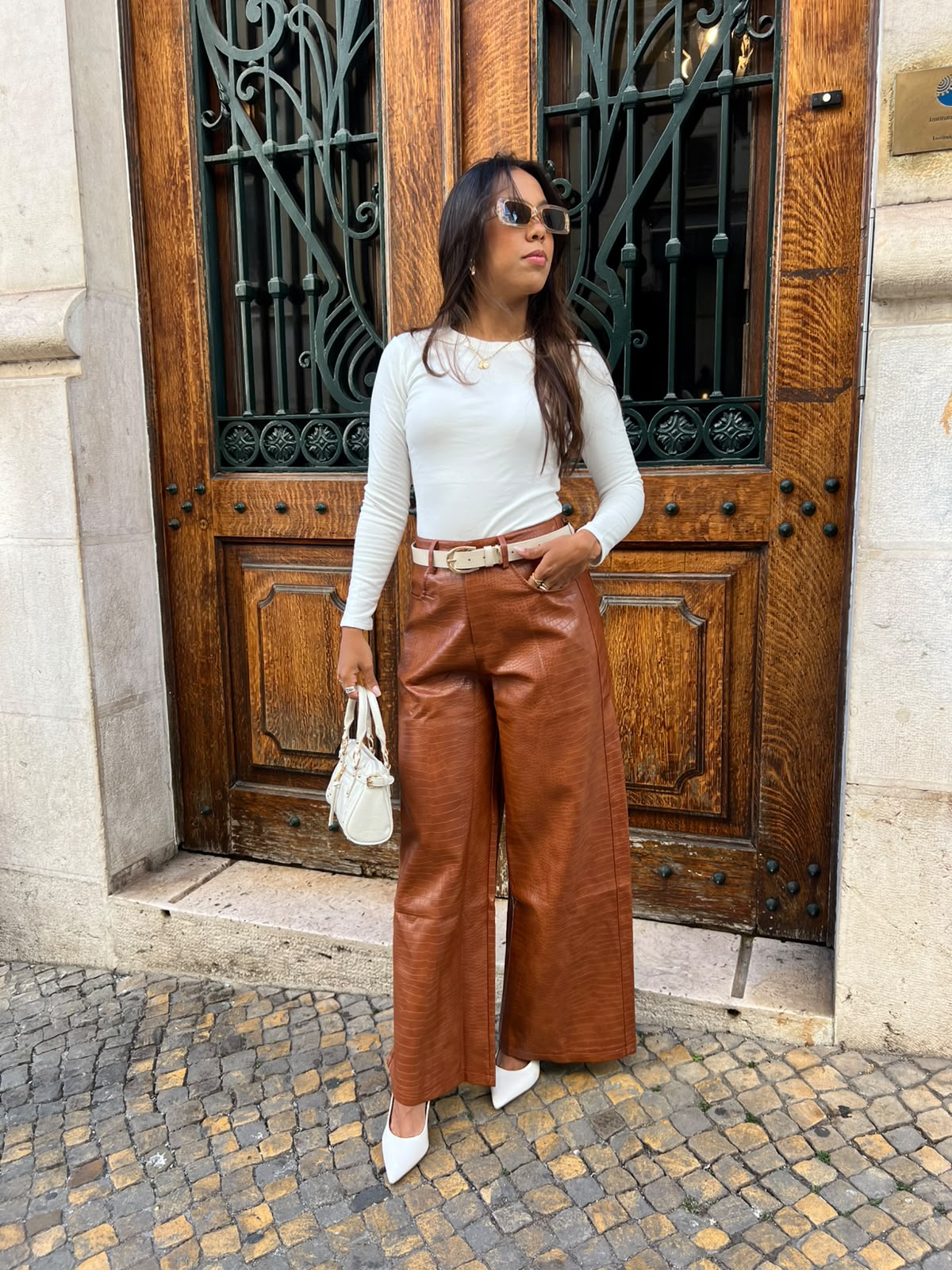 Calça Croco Wide Leg 🤎