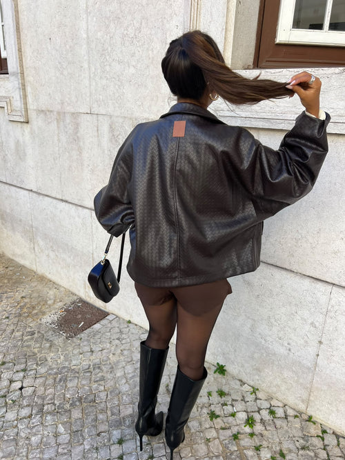 Bomber Oversized Effect Leather 🖤