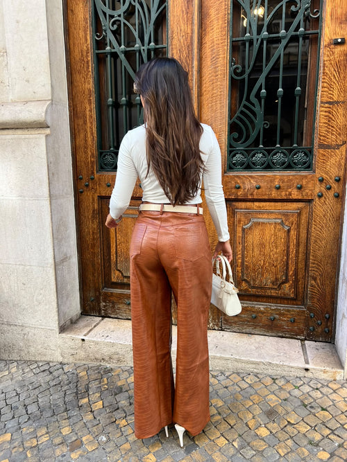 Calça Croco Wide Leg 🤎